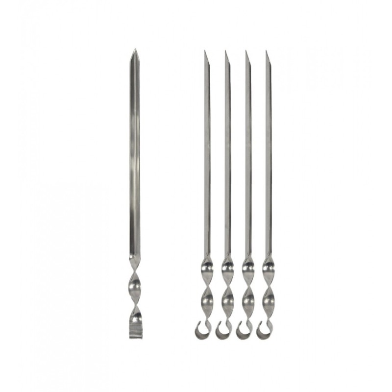 Set de 5 pics à brochettes massifs en inox Set de 5 pics à brochettes massifs en inox