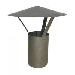 Chapeau de cheminée Ø 100 mm en acier aluminé pour four à bois​ 