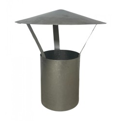 Chapeau de cheminée Ø 120 mm en acier aluminé pour four à bois 